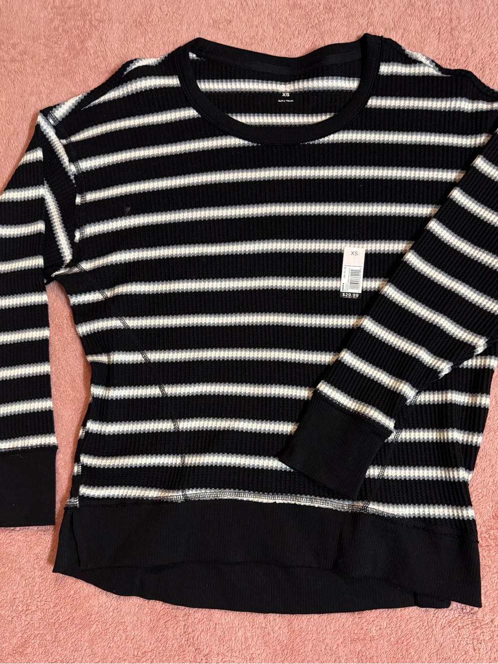 SO Black and White Striped Long Sleeve shirt